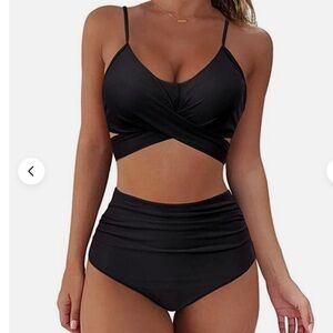 Women Cross Wrap Halter Bikini Set High Waisted Push Up Two Piece Swimsuits